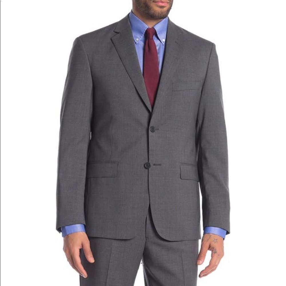 JB Britches Suit Jacket Logan Grey Crossbone Two Button Notch Lapel Size 38S